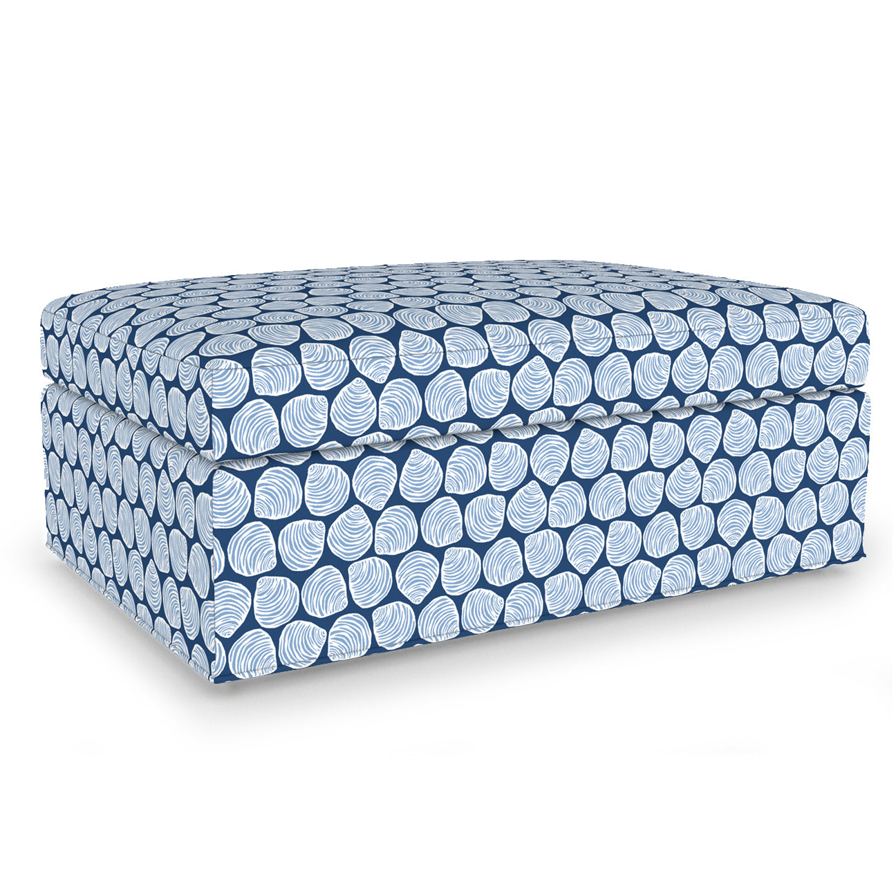 Maine Cottage Milly Storage Ottoman | Traditional Coastal Upholstered Ottoman 