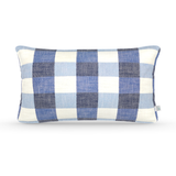Decorative Lumbar Pillow in Checkmate: Denim