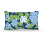 Decorative Lumbar Pillow in Hydrangea Holiday: Marine