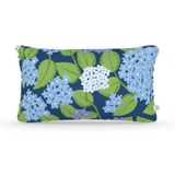 Decorative Lumbar Pillow in Hydrangea Holiday: Marine