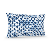 Decorative Lumbar Pillow in Lucky Leaf: Marine