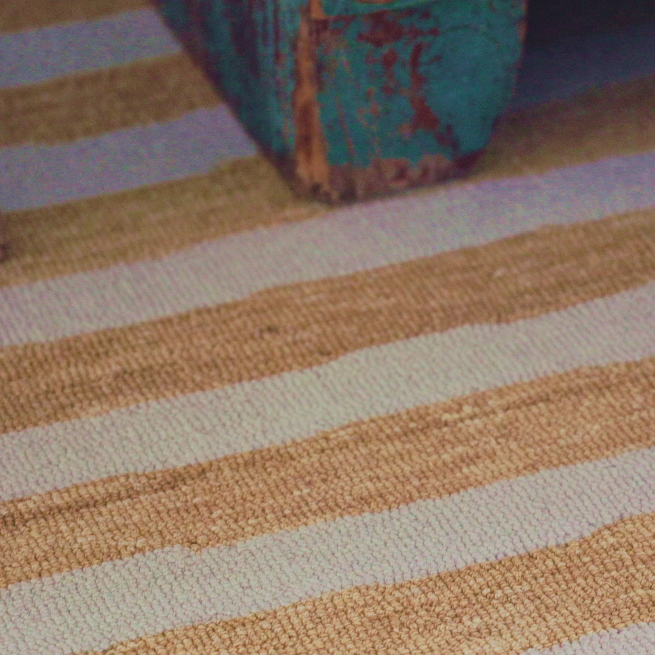 Silas Stripe Gold Hand Micro Hooked Wool Rug