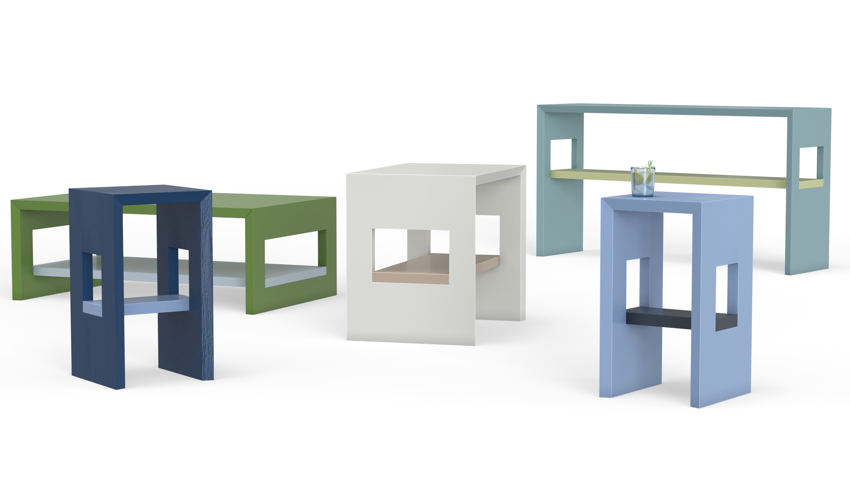 Shelfie Drink Drop Table - Painted