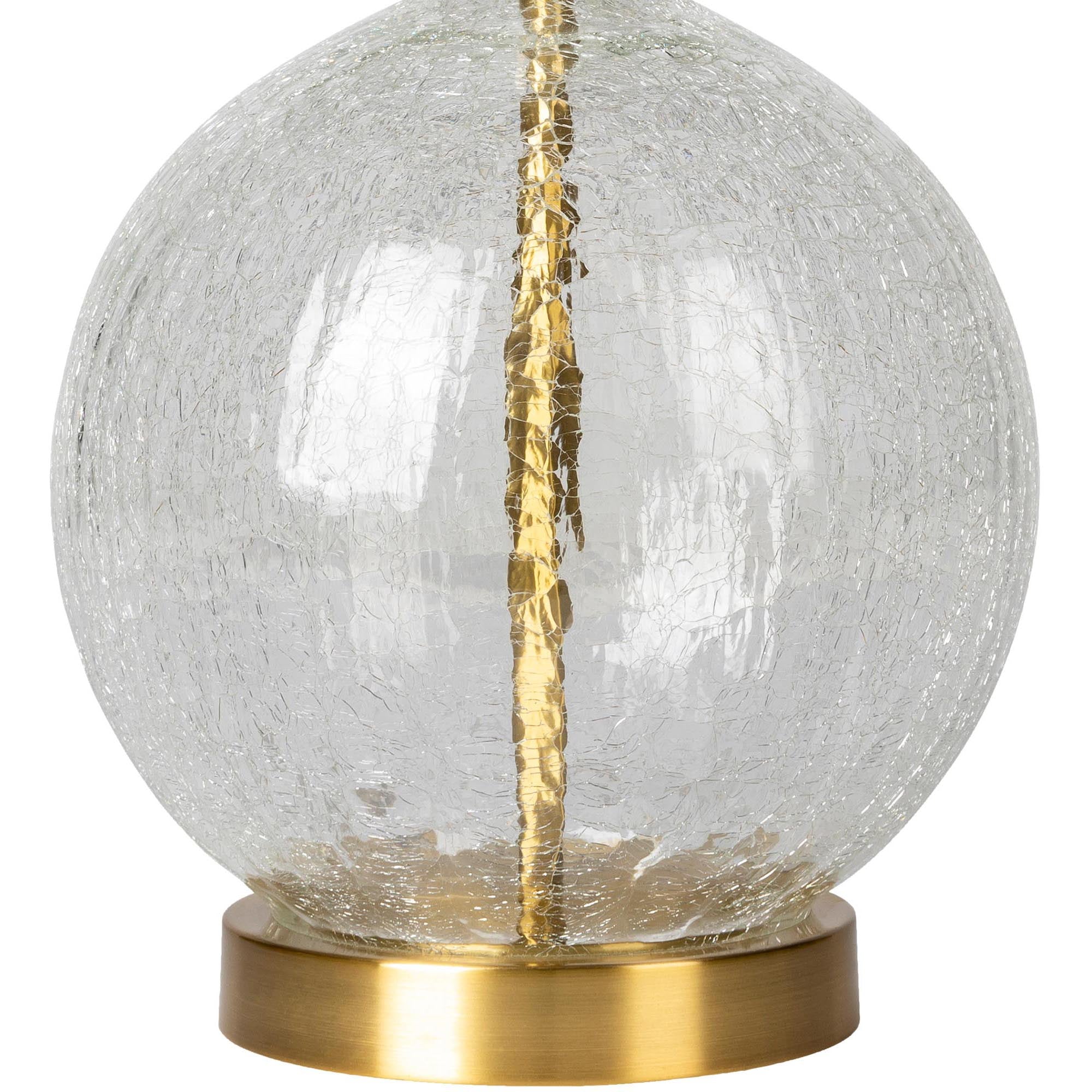 Crackled Glass Sphere Table Lamp Clear