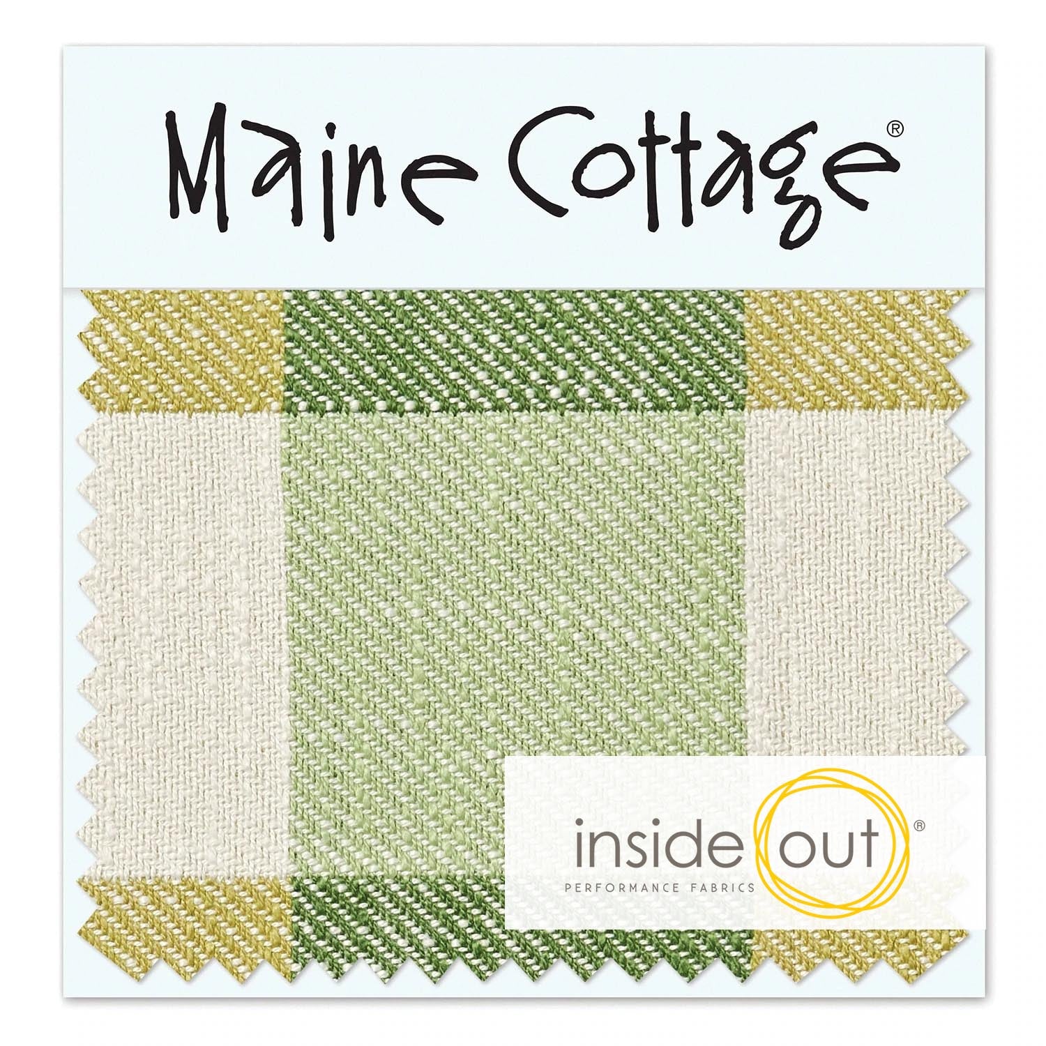 Maine Cottage Checkmate: Sour Apple Fabric Sample | Green Apple Fabric Sample 