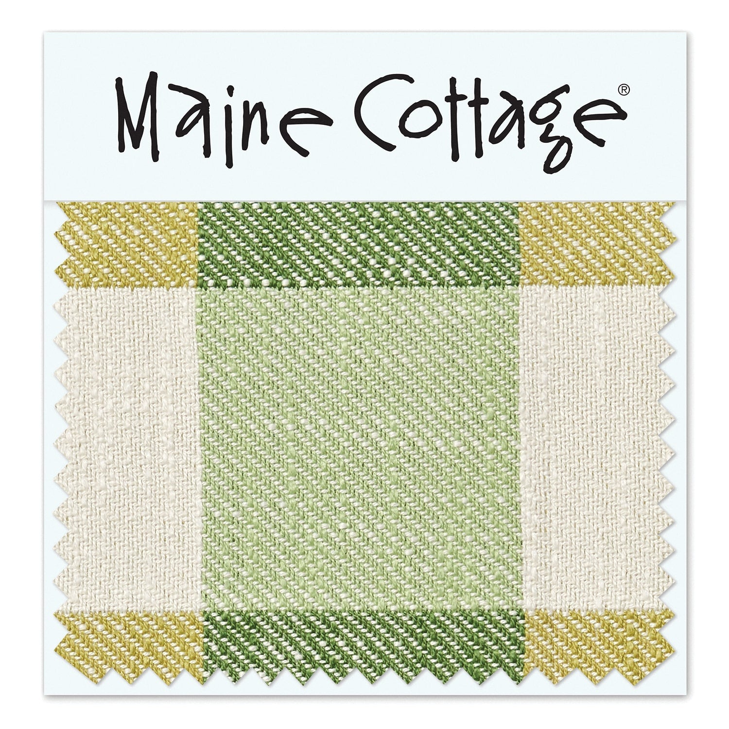 Maine Cottage Checkmate: Sour Apple Fabric Sample | Green Apple Fabric Sample 