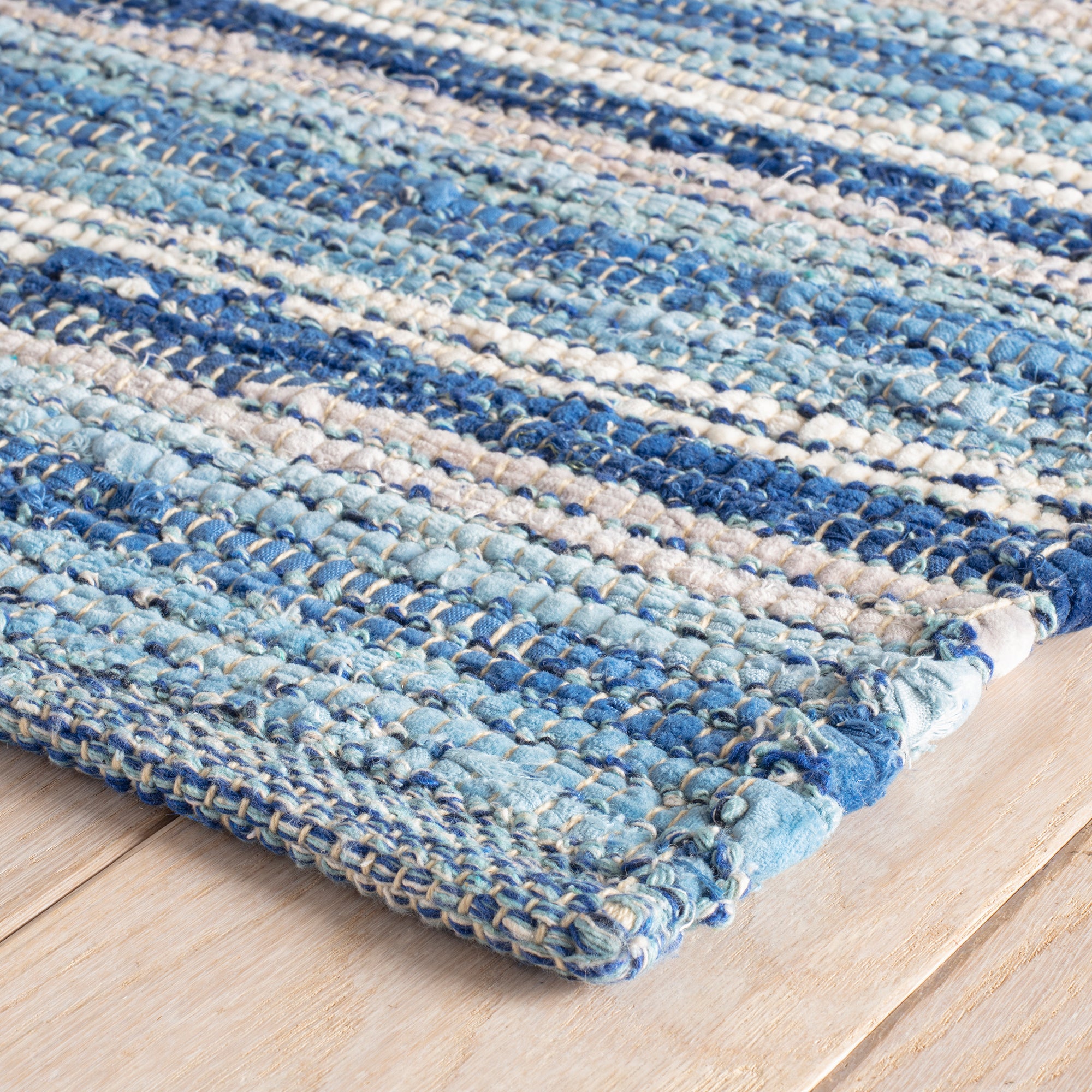 Maine Cottage Francisco Blue Woven Cotton Rug | Rugs | Maine Cottage 
