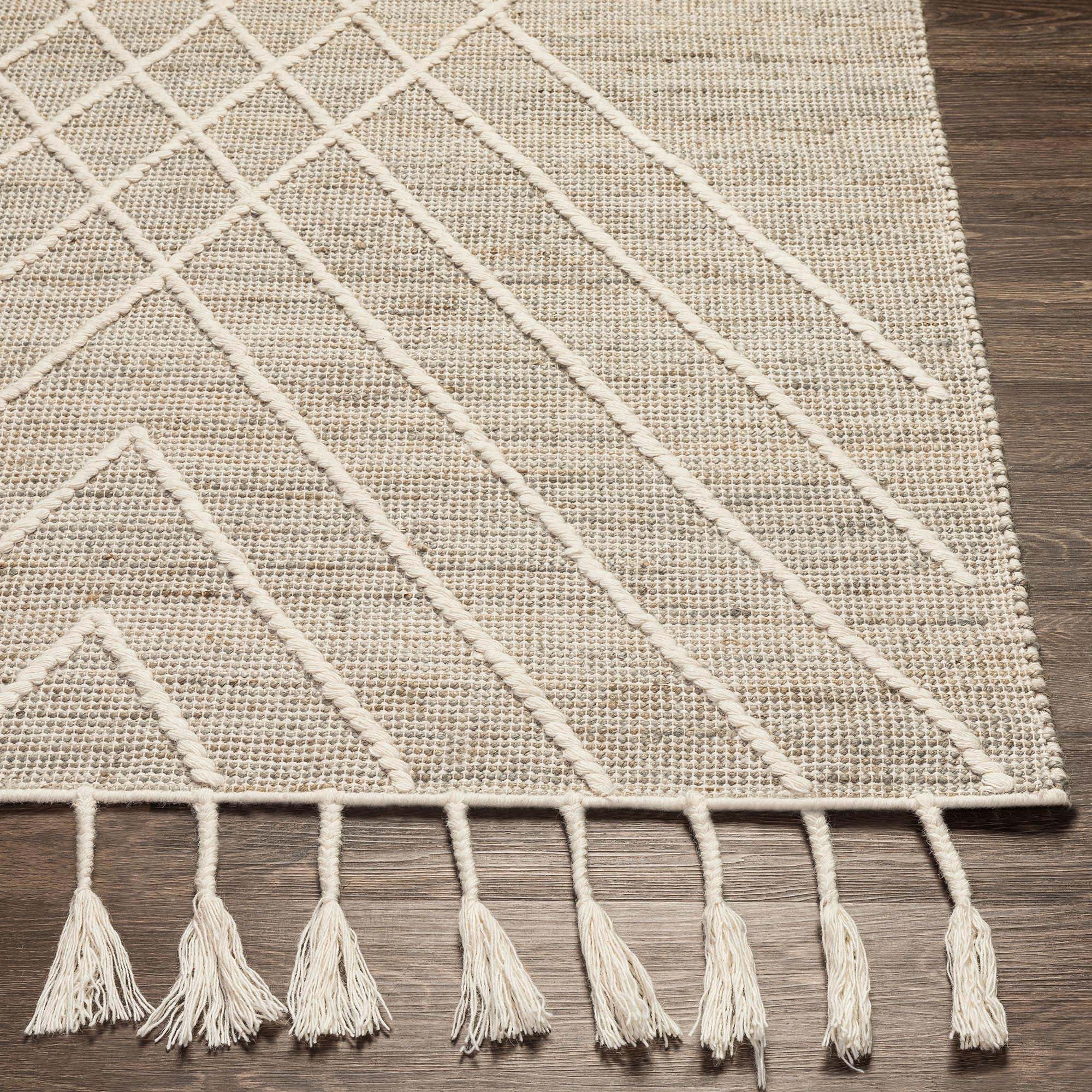 Geometric Fringe Rug X Pattern Maine Cottage