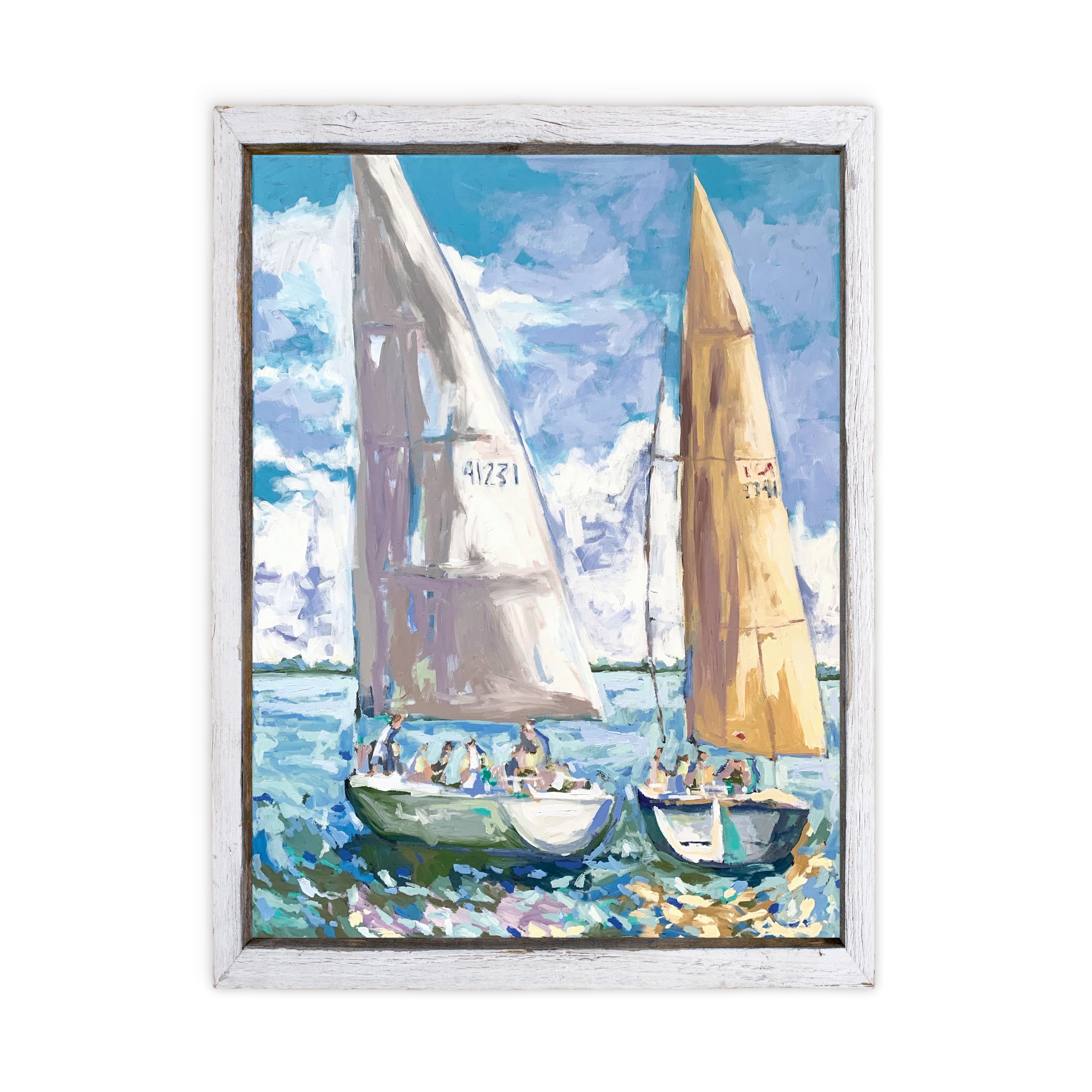 Maine Cottage Fireflies at Sea One by Jordan Connelly | Sailboat Wall Art 