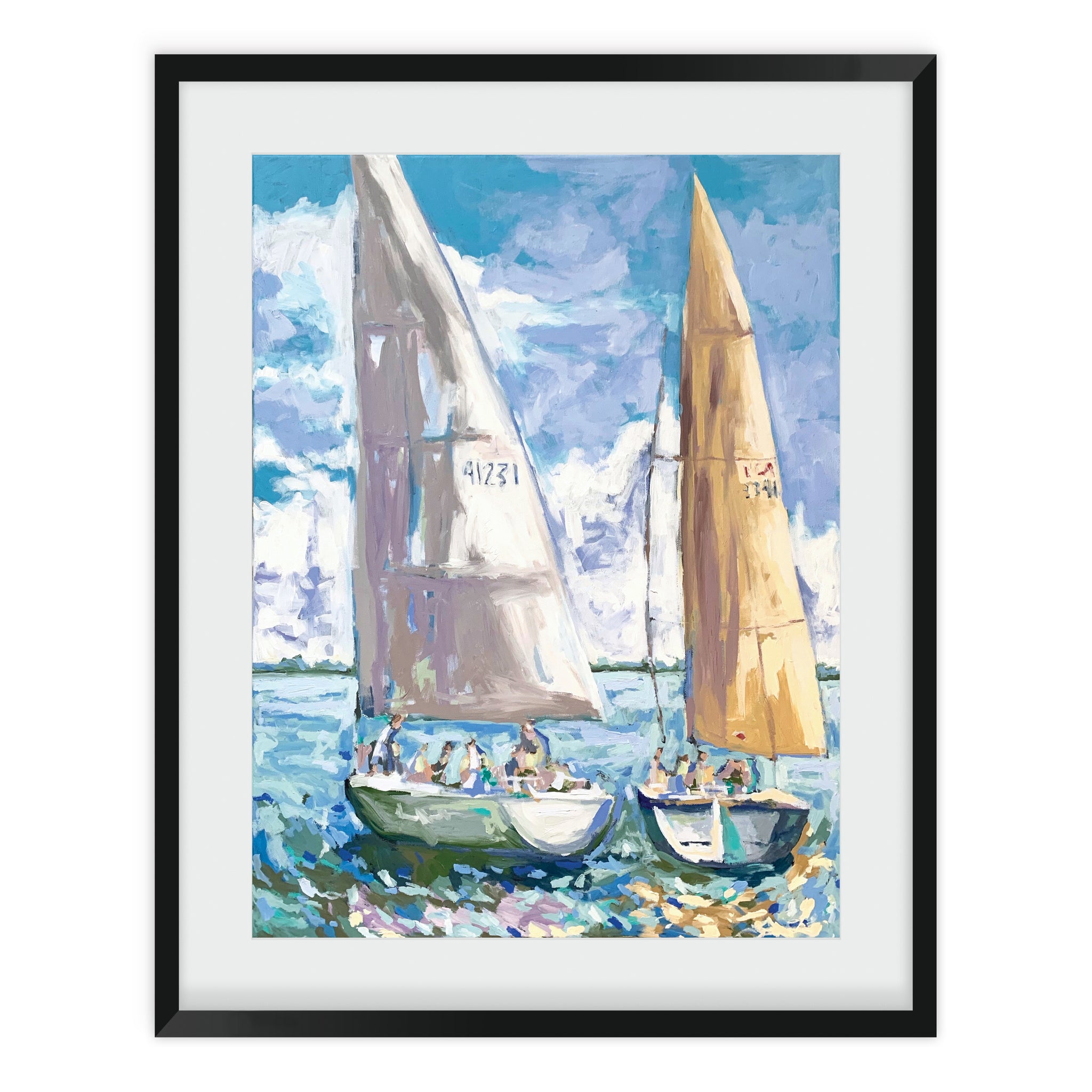 Maine Cottage Fireflies at Sea One by Jordan Connelly | Sailboat Wall Art 