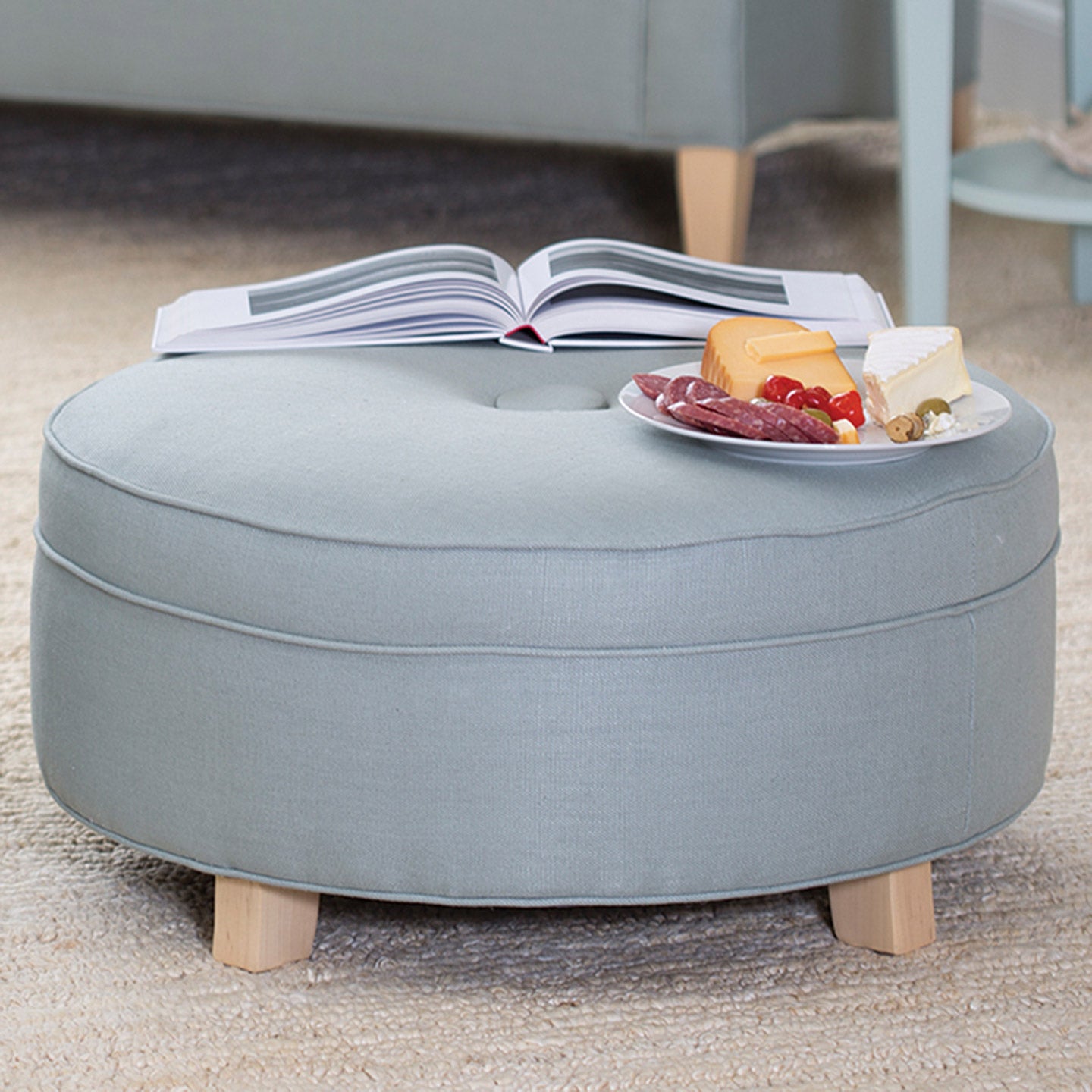 Maine Cottage James Round Ottoman | Maine Cottage® 