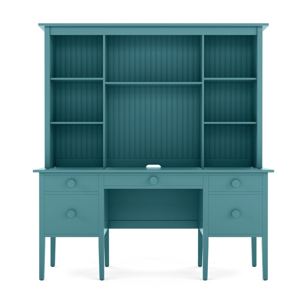 Maine Cottage Big Cay Desk With Library Hutch | Colorful Wooden Office Desk  