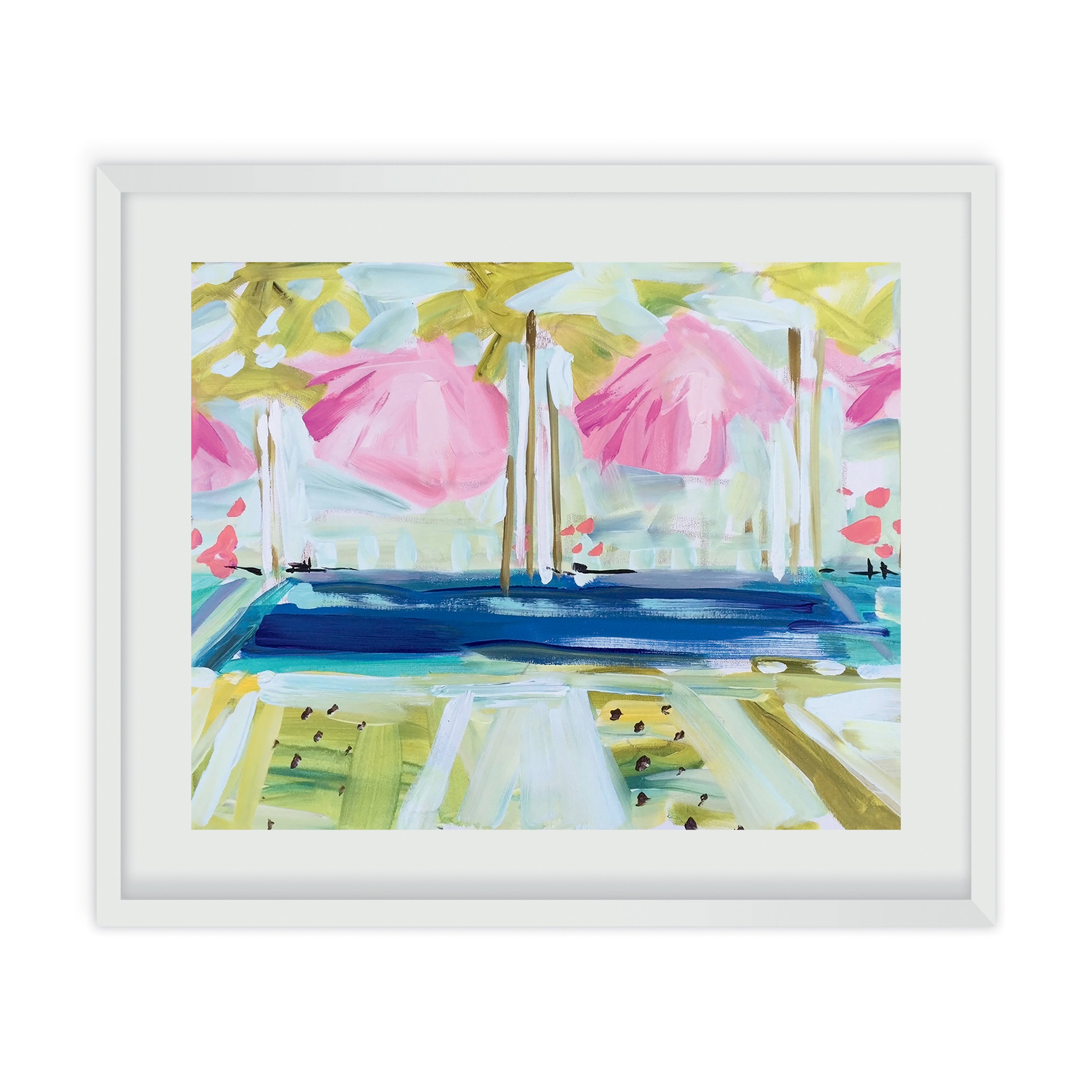 Maine Cottage Pool Pink Umbrellas by Maren Devine for Maine Cottage® 
