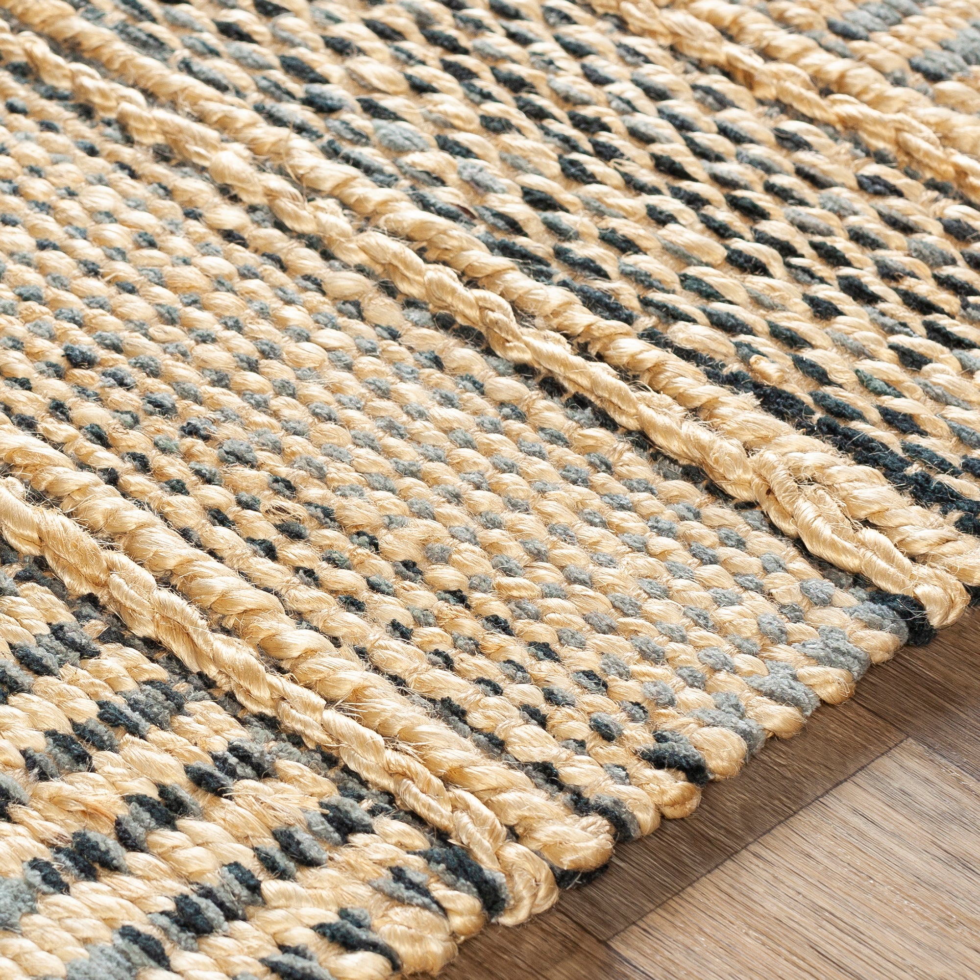 Navy and Natural Jute Rug