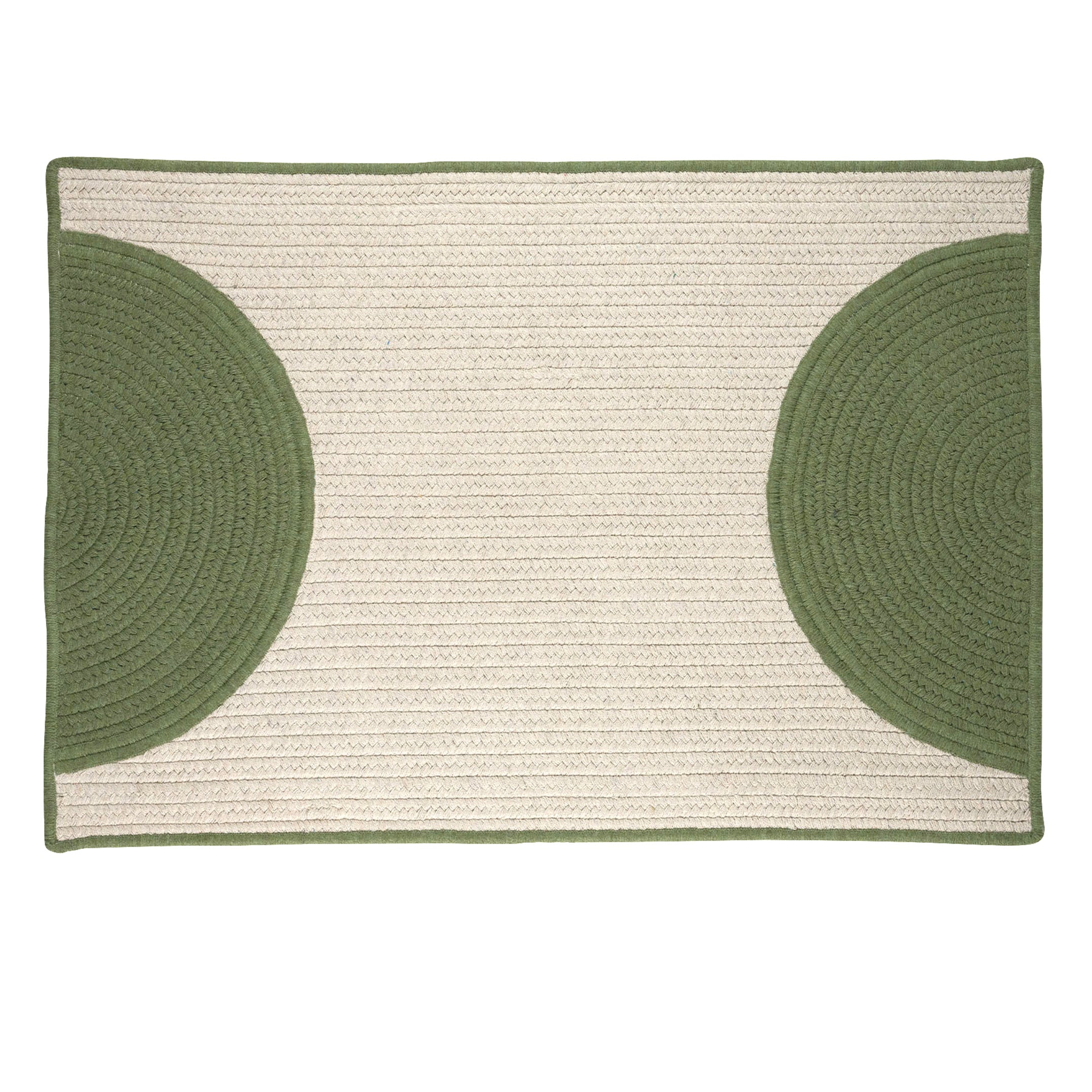 Maine Cottage Mud Room Rug - Sunbrella Half Circle Green 