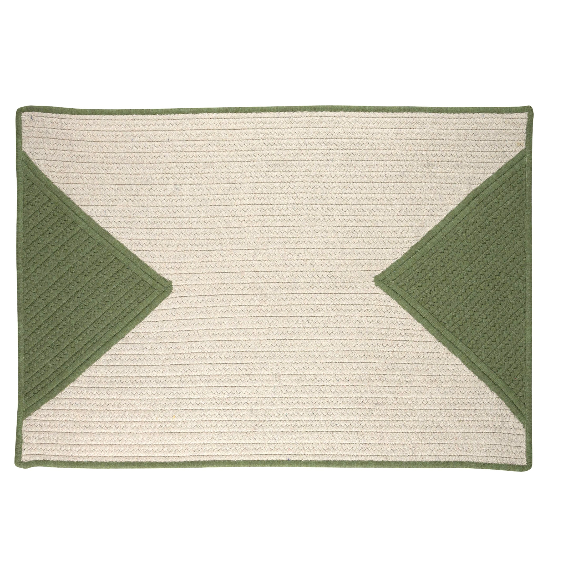 Maine Cottage Mud Room Rug - Sunbrella Green Triangle 