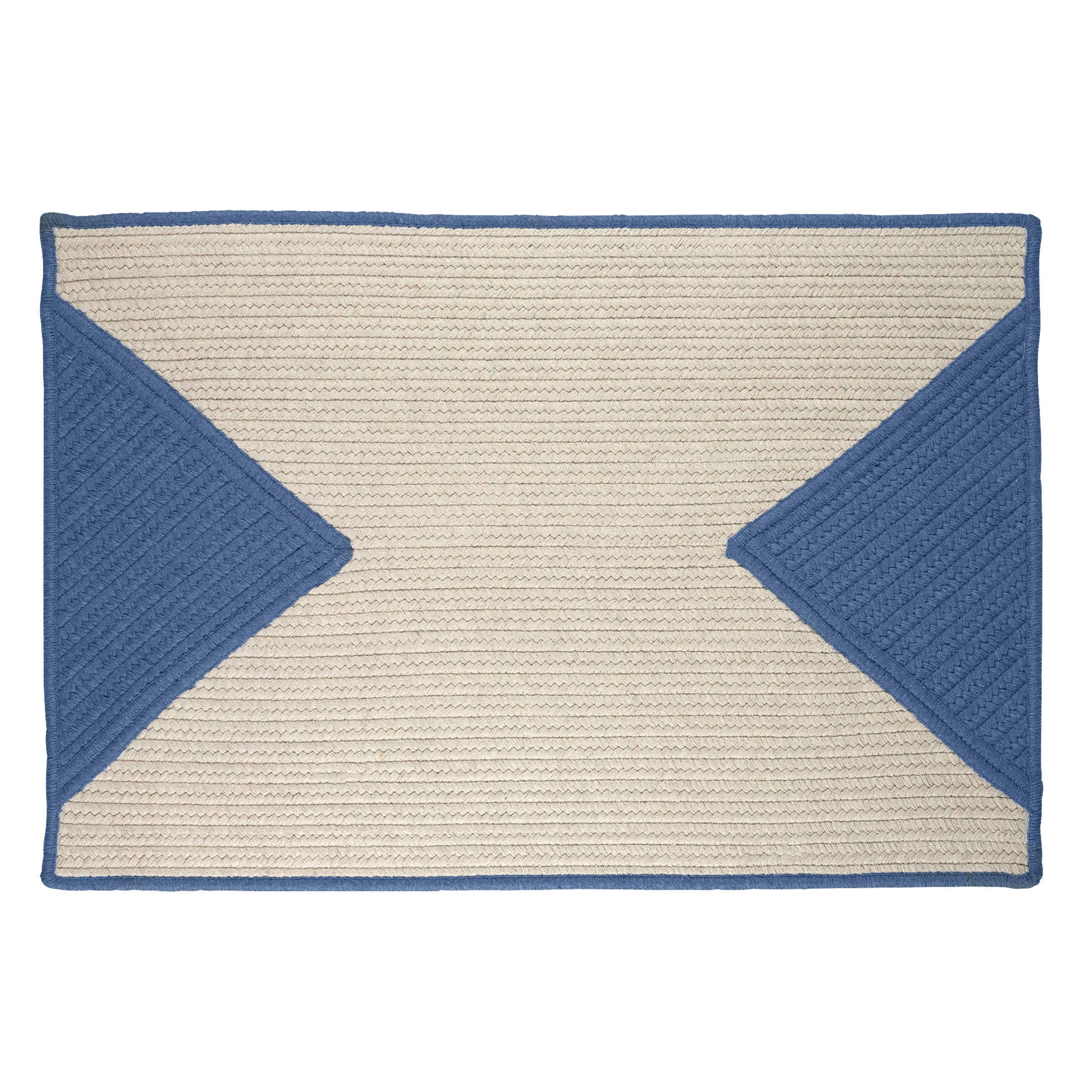 Maine Cottage Mud Room Rug - Sunbrella Blue Trangle 