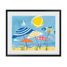 Maine Cottage Sunny Beach Umbrellas by Liz Lind | Summer Beach Home Wall Art 