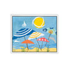 Maine Cottage Sunny Beach Umbrellas by Liz Lind | Summer Beach Home Wall Art 