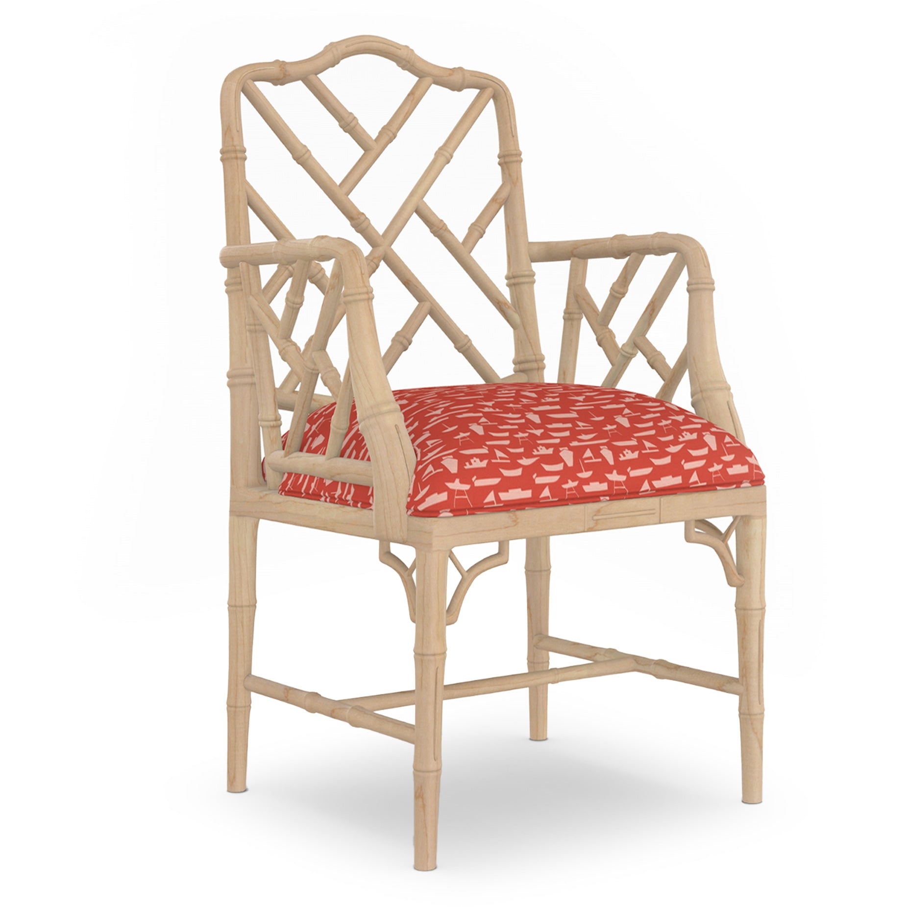 Maine Cottage Barrett Bamboo Arm Chair  | Upholstered Chairs | Maine Cottage® 