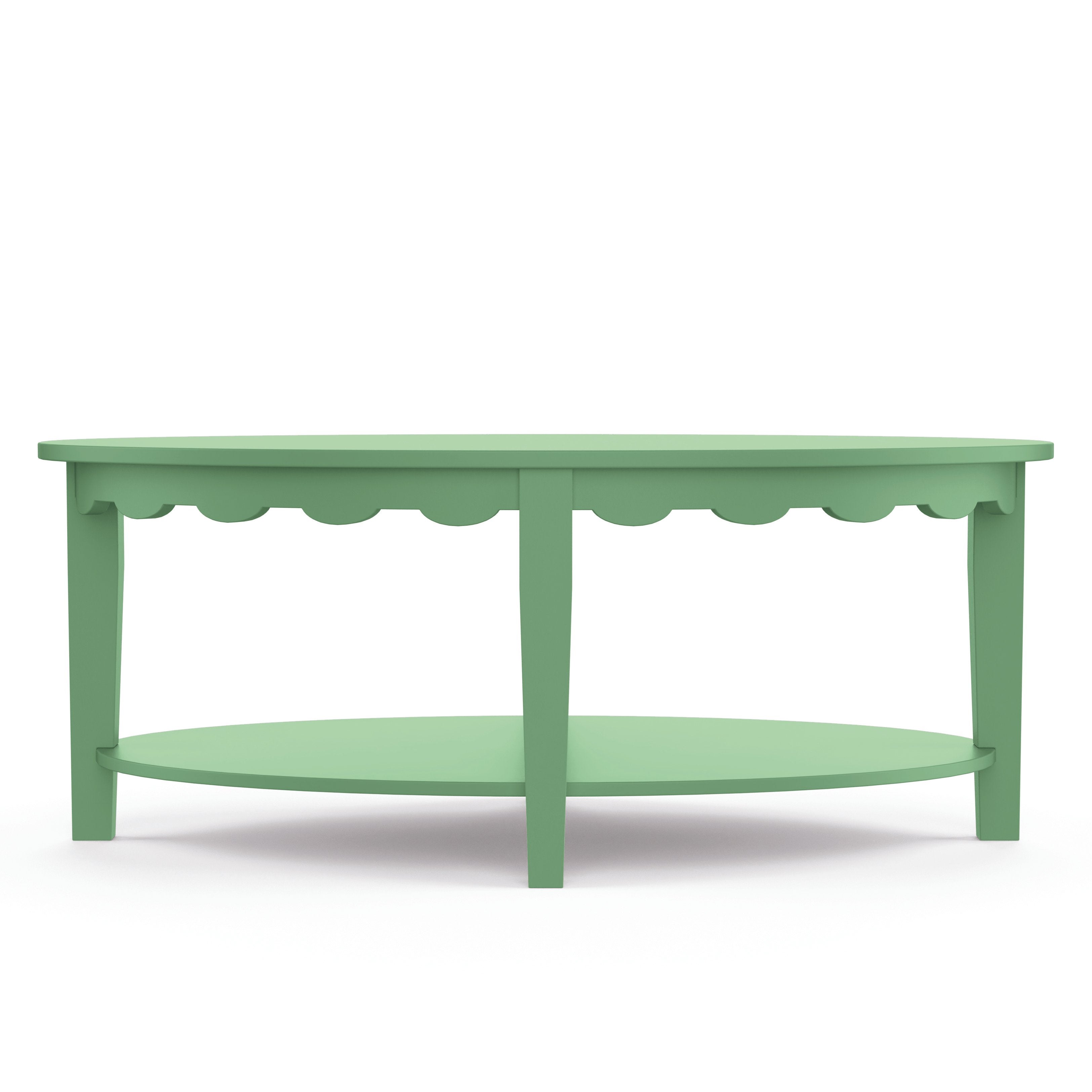 Maine Cottage Blanche Oval Coffee Table with Scallops | Maine Cottage® 