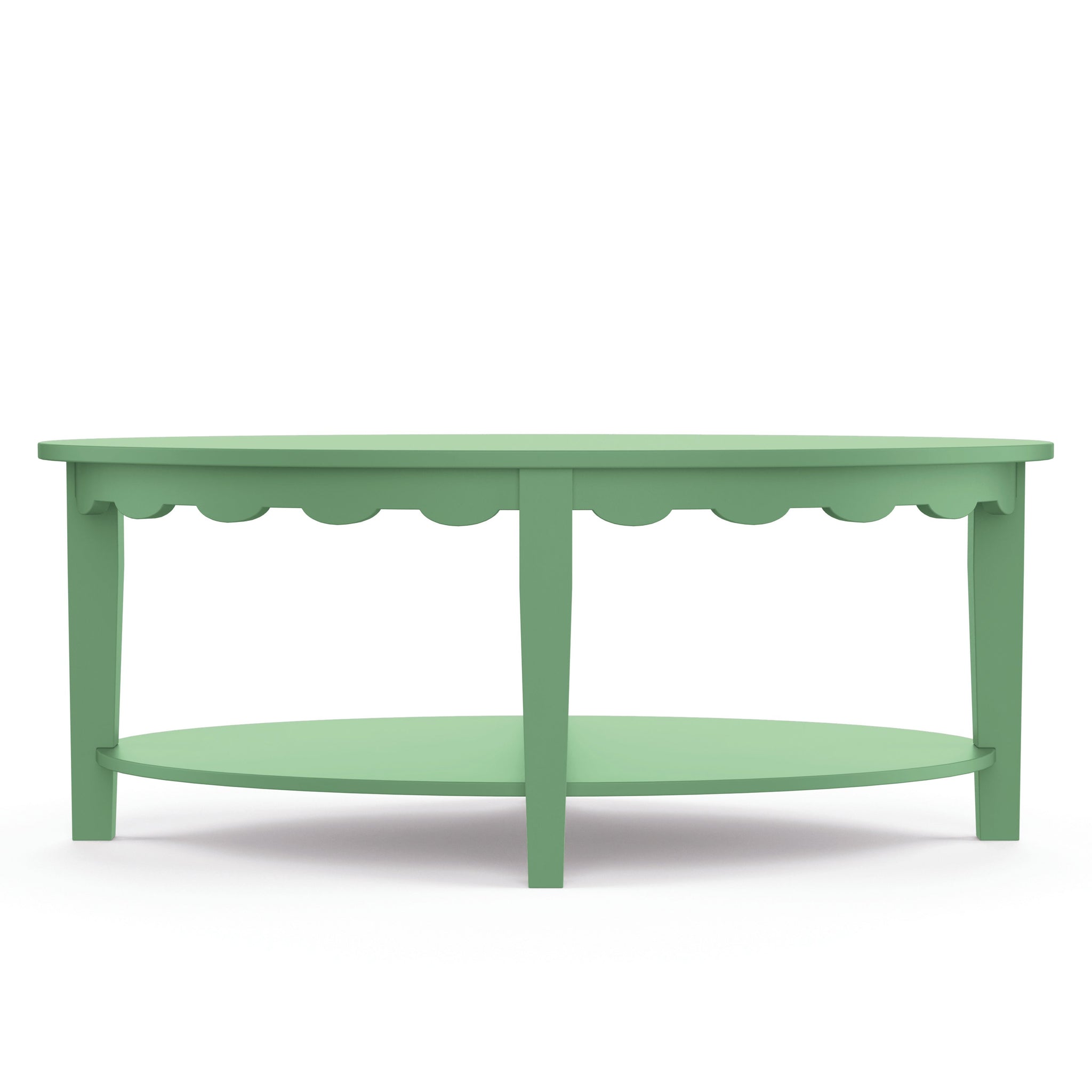 Maine Cottage Blanche Oval Coffee Table with Scallops | Maine Cottage® 