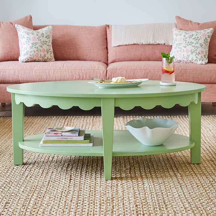 Blanche Oval Coffee Table with Scallops