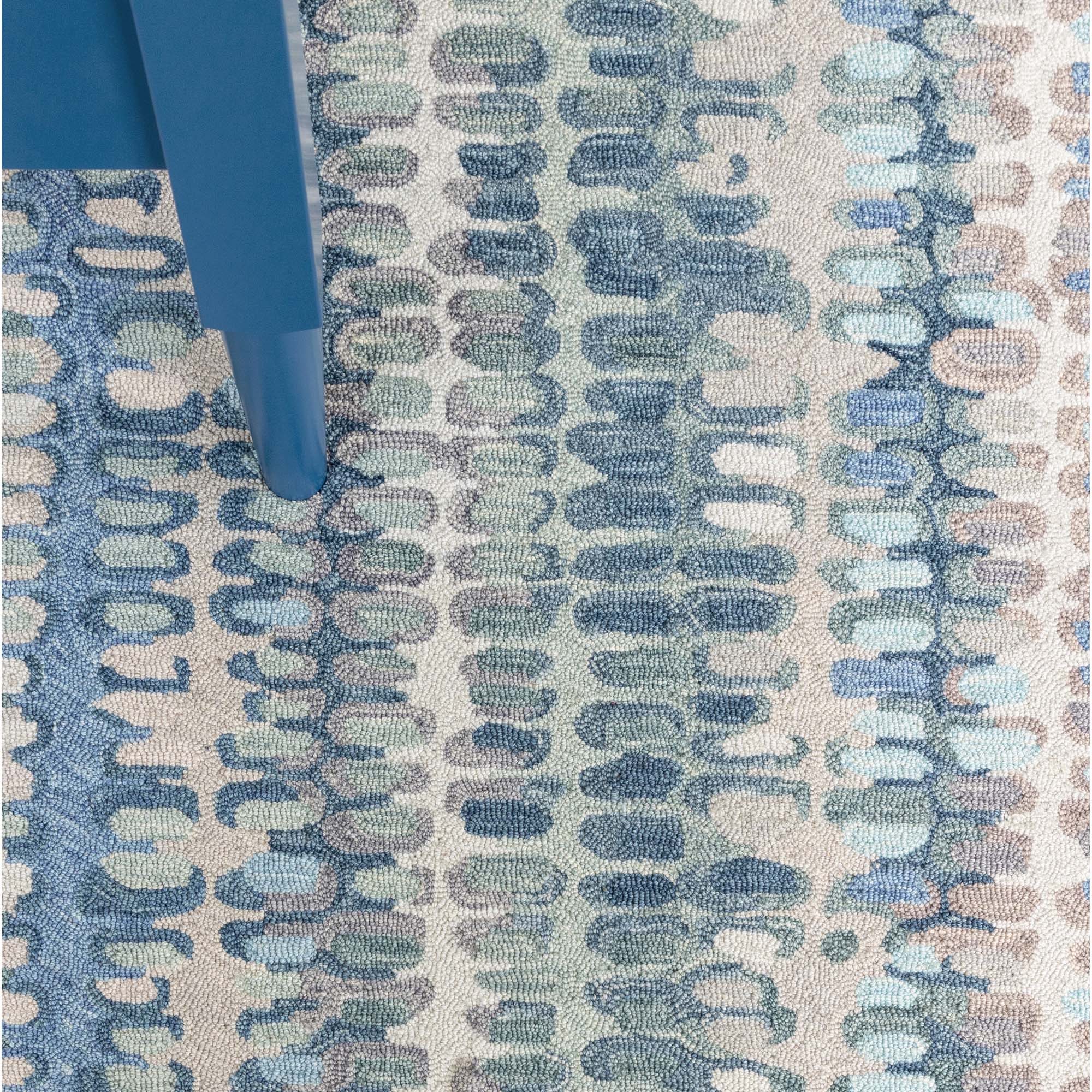 Dash & Albert Paint Chip Blue Micro Hooked Wool Rug, 5'x8