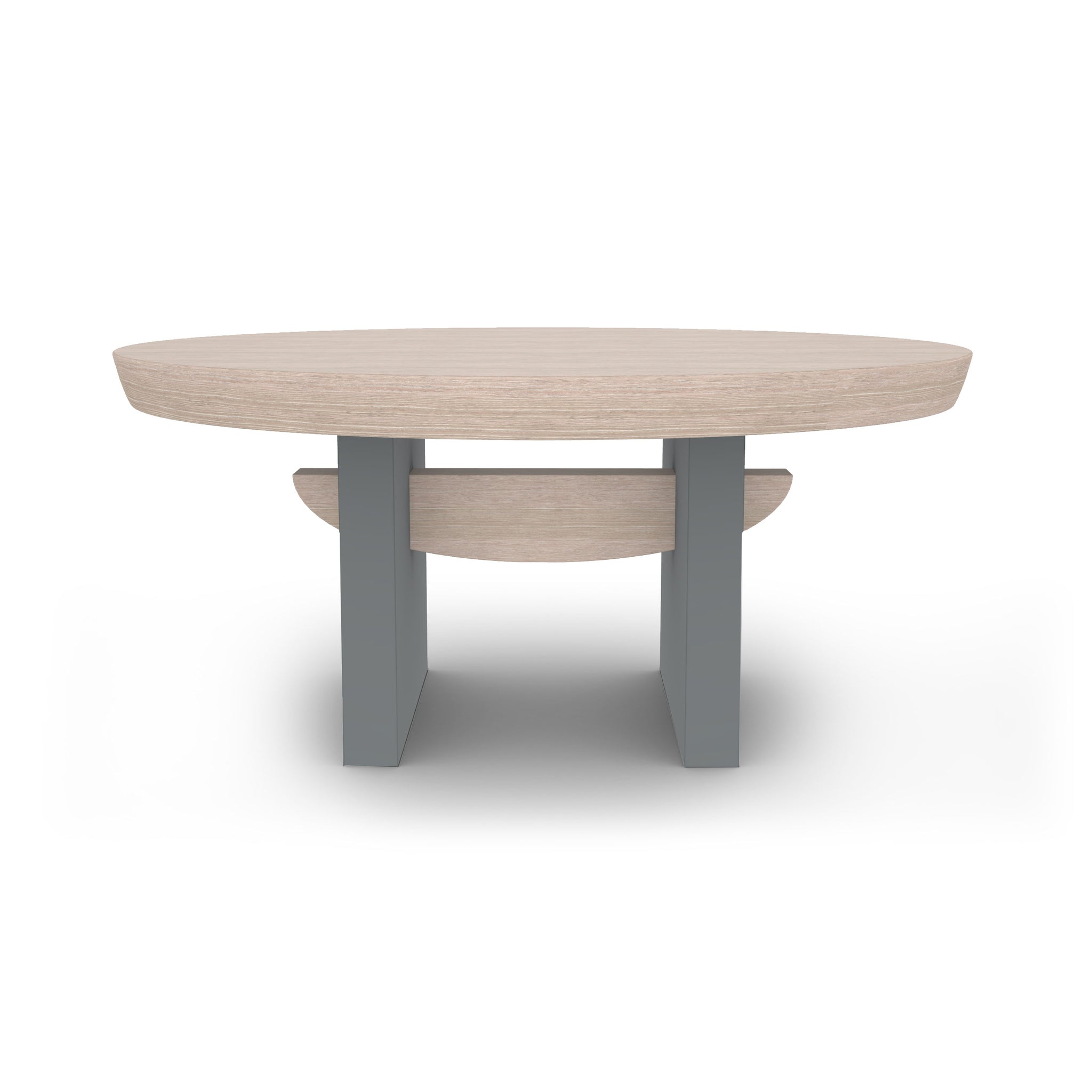Boat Hull Dining Table in Slate with White Oak Top - SAMPLE SALE