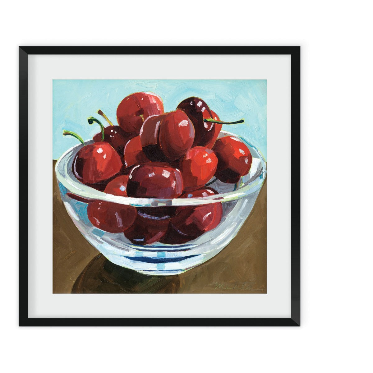 Maine Cottage Bowl of Cherries Painting | Framed Cherry Wall Art for Your Home 