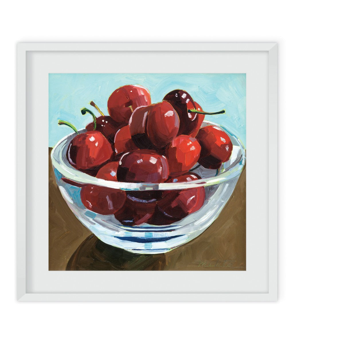 Maine Cottage Bowl of Cherries Painting | Framed Cherry Wall Art for Your Home 