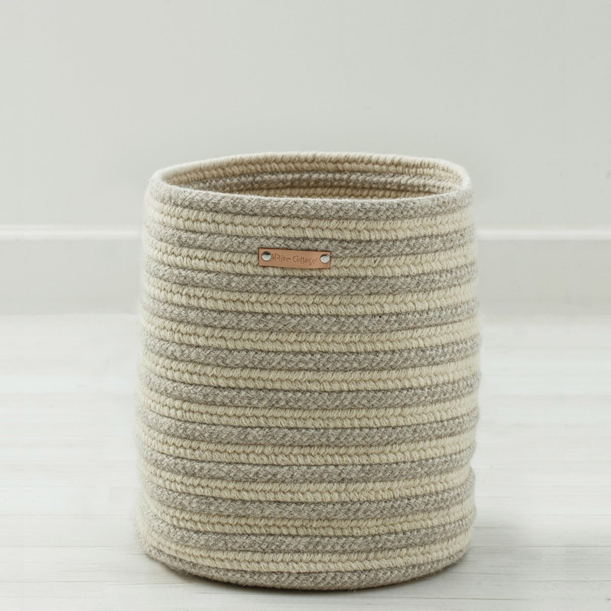Maine Cottage Braided Wool Basket - Stripe - Petite | Maine Cottage® 
