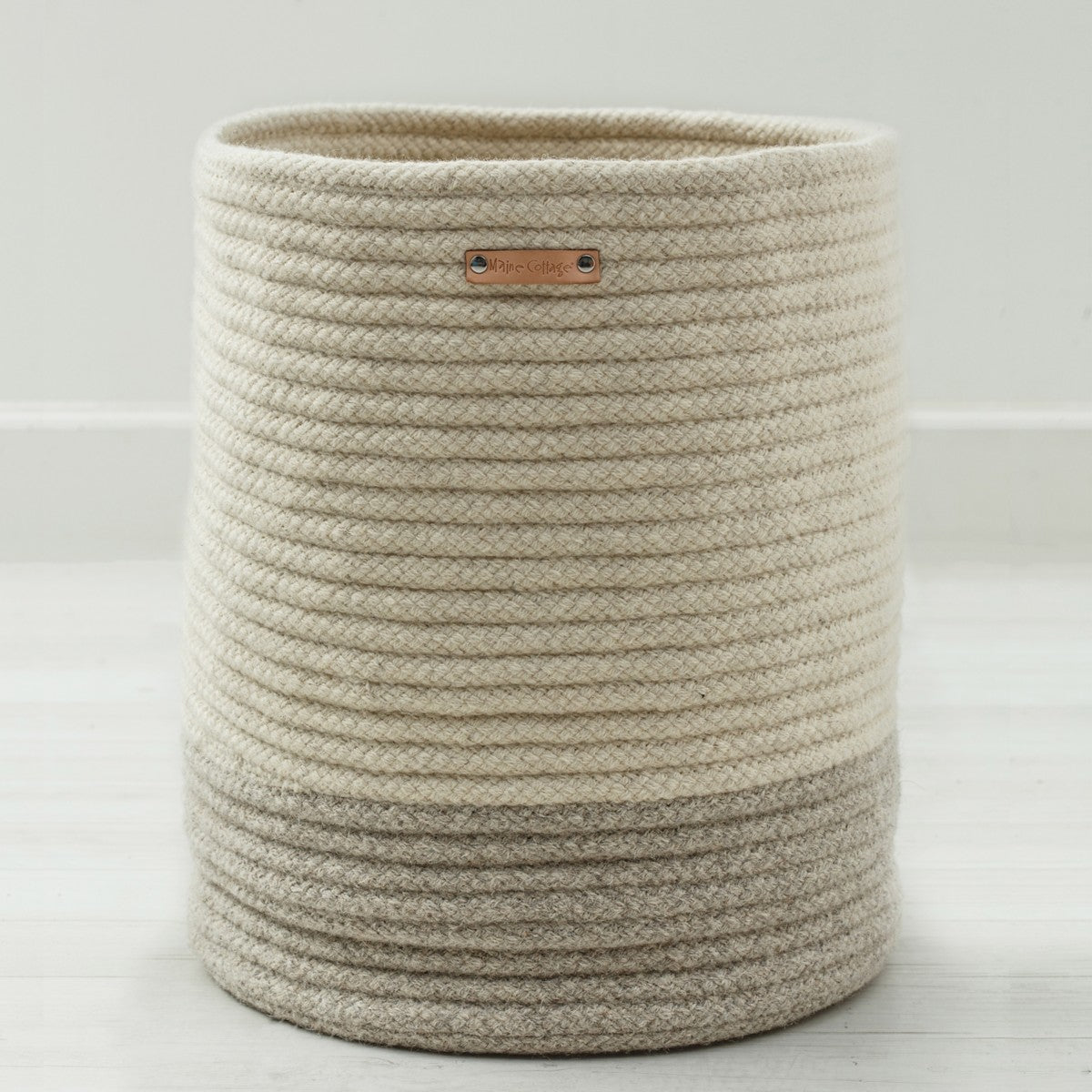 Maine Cottage Braided Wool Basket - Two Tone - Petite | Maine Cottage® 