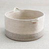 Maine Cottage Big Braided Wool Basket | Two Tone Grey Wool Stow Away Basket  