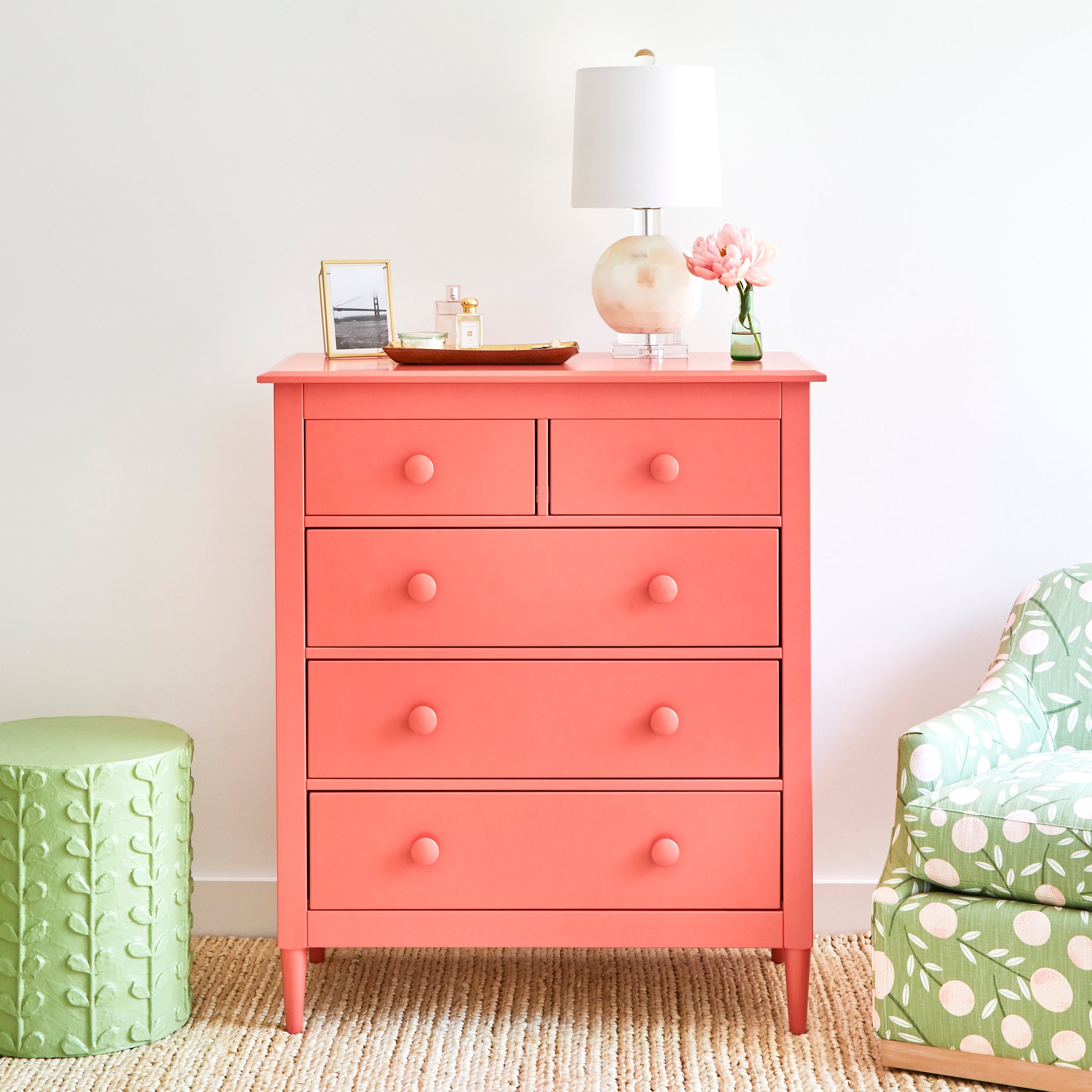 Shaker Style 5-Drawer Dresser | Natural Quarter Sawn White Oak Textured Silver | American-Made Shaker Style 5-Drawer Dresser | Natural Quarter Sawn White Oak Textured Silver | American-Made