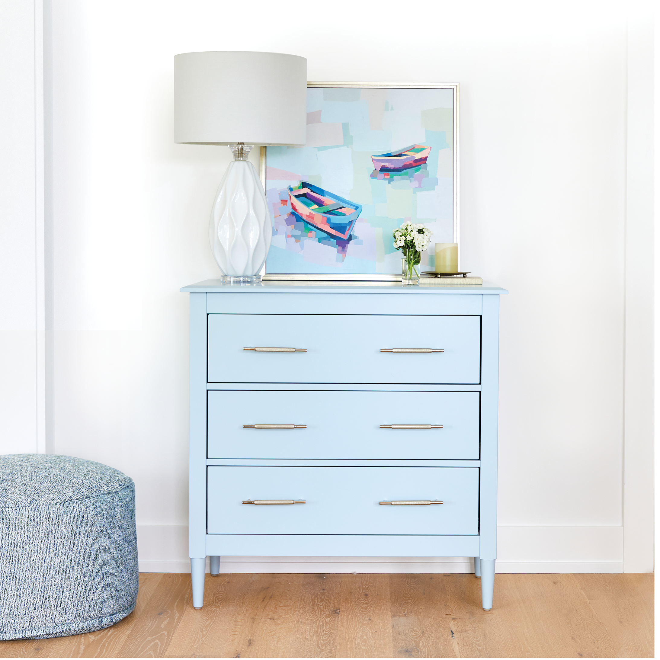 Shaker Style 5-Drawer Dresser | Hand Planed Bourbon Cherry Painted Wood | American-Made