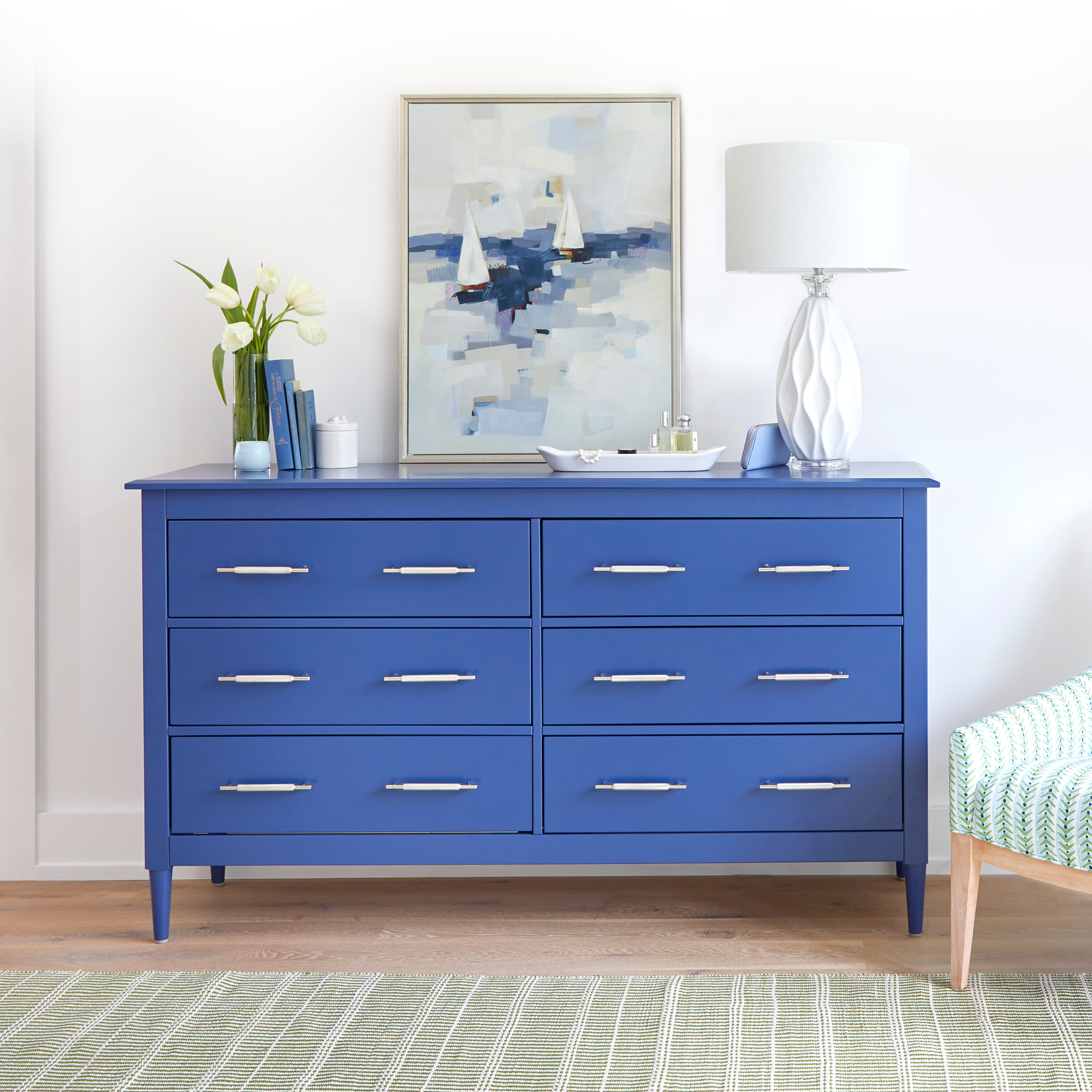 double dresser Pioneer Transitional Solid Wood 8 Drawer Bedroom Double Dresser
