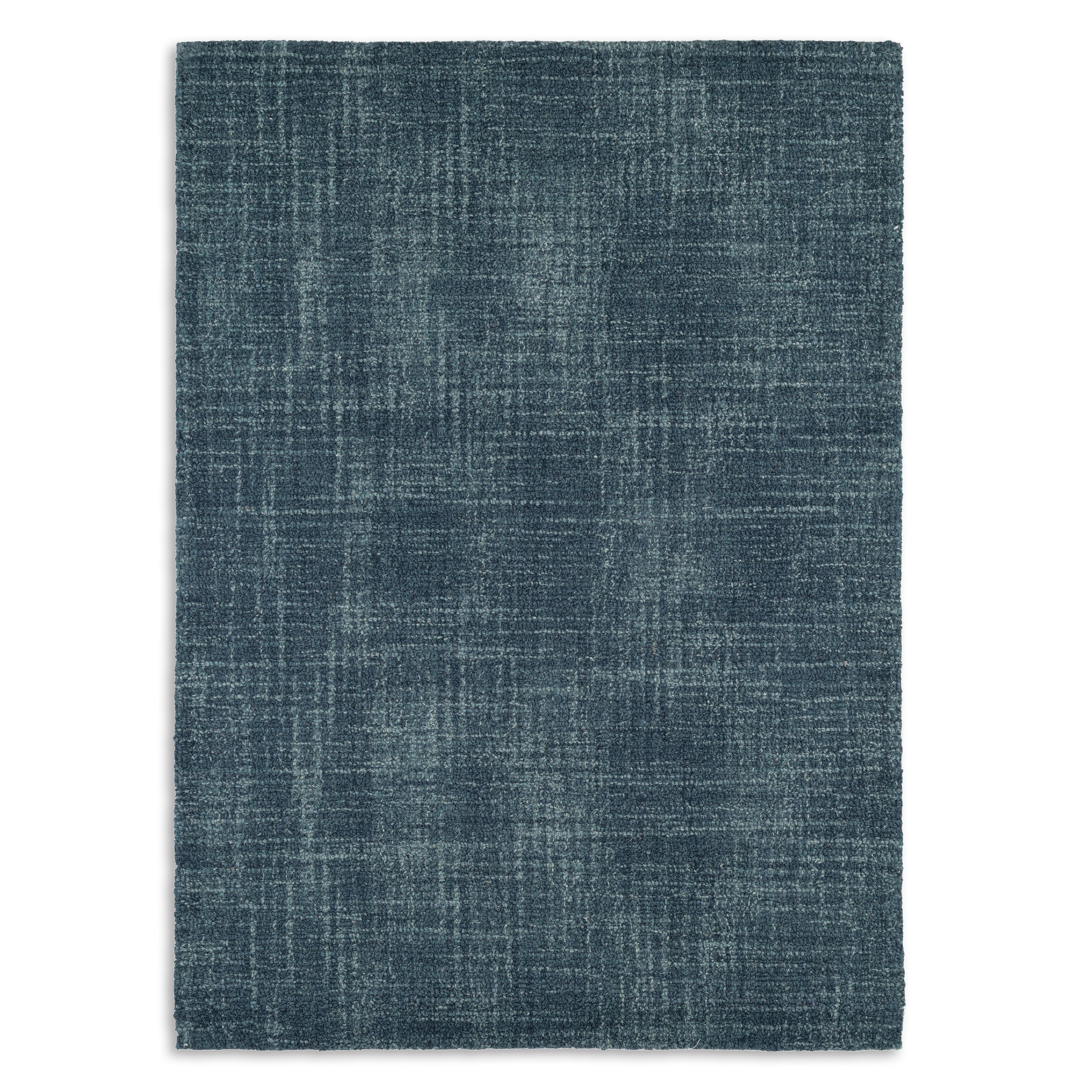Crosshatch Wool Micro Hooked Rug - Denim | Maine Cottage¨