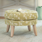 Maine Cottage Eloise Ottoman | Colorfully Upholstered Coastal Round Ottoman 