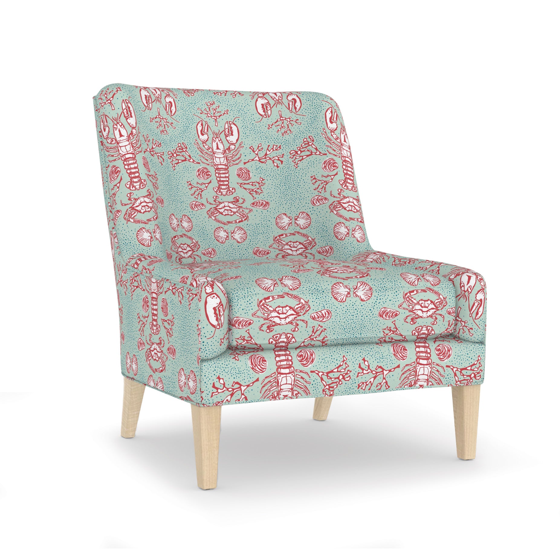 Maine Cottage Hazel Chair | Colorful Armless Chair | Upholstered Coastal Chair  