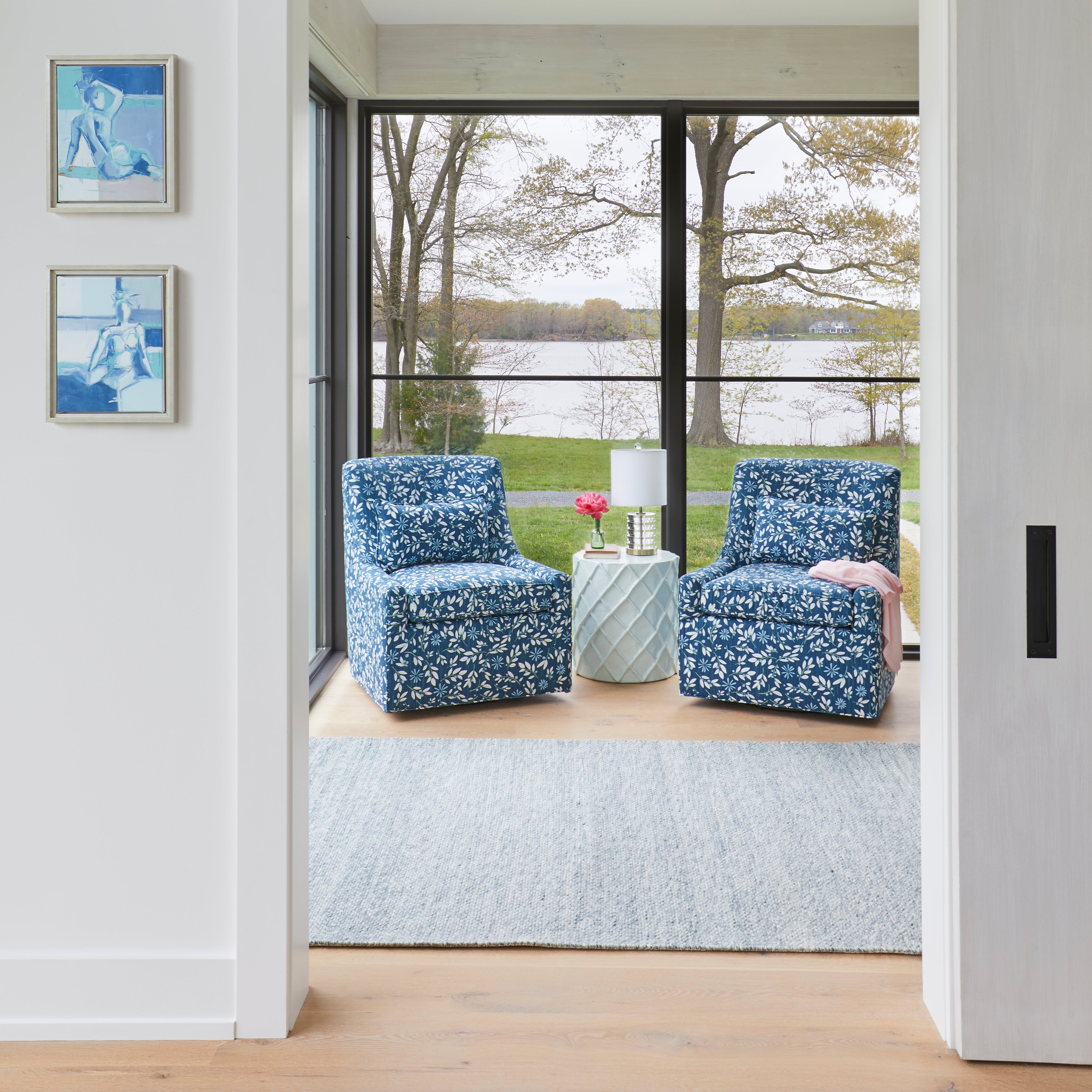 Maine Cottage Hazel Chair | Colorful Armless Chair | Upholstered Coastal Chair  