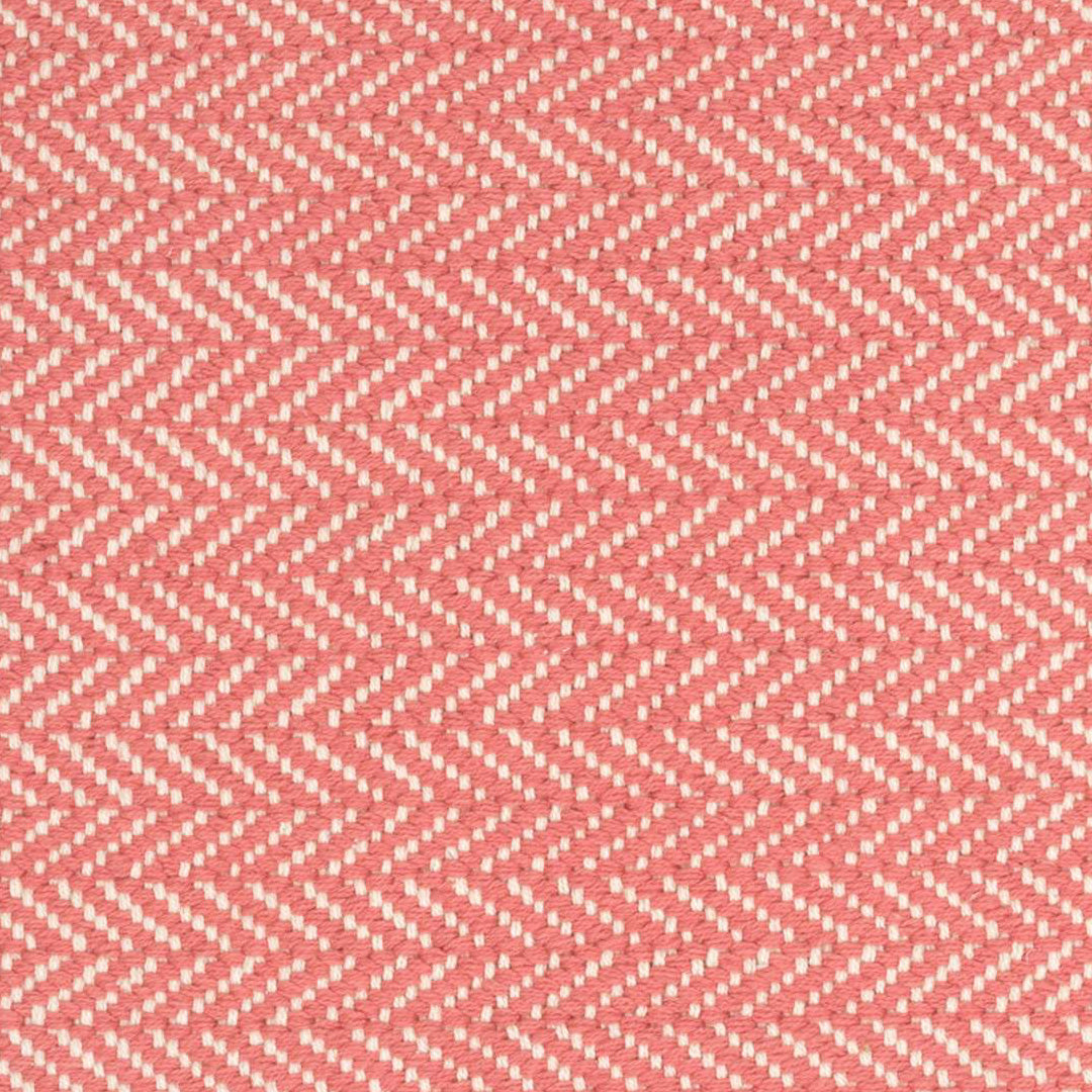 Maine Cottage Herringbone Coral Woven Cotton Rug | Coral Coastal Area Rug 