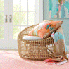 Maine Cottage Herringbone Coral Woven Cotton Rug | Coral Coastal Area Rug 