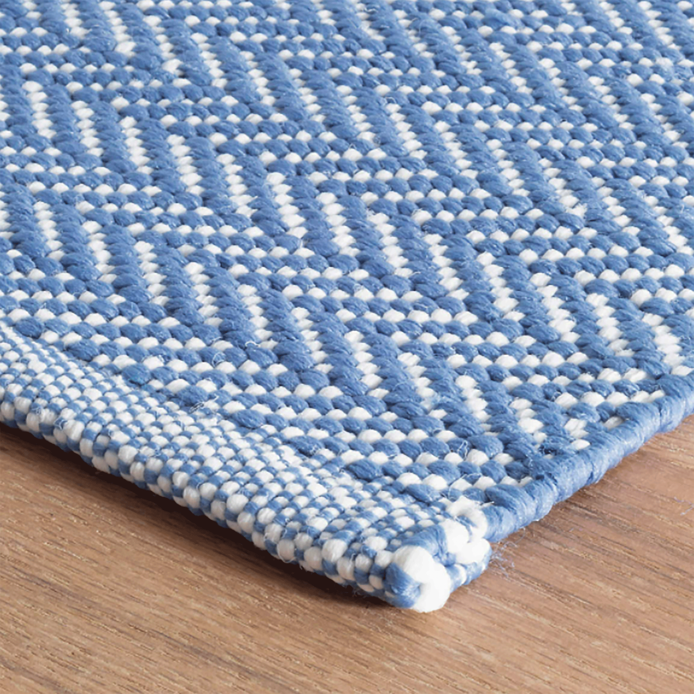 Maine Cottage Herringbone French Blue White Indoor/Outdoor Rug | Country Rug 
