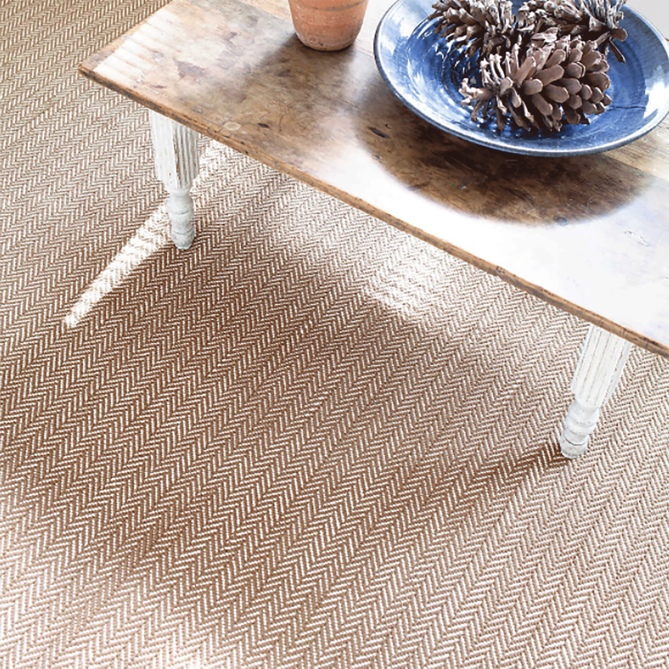 Maine Cottage Herringbone Stone Woven Cotton Rug | Maine Cottage¨ 