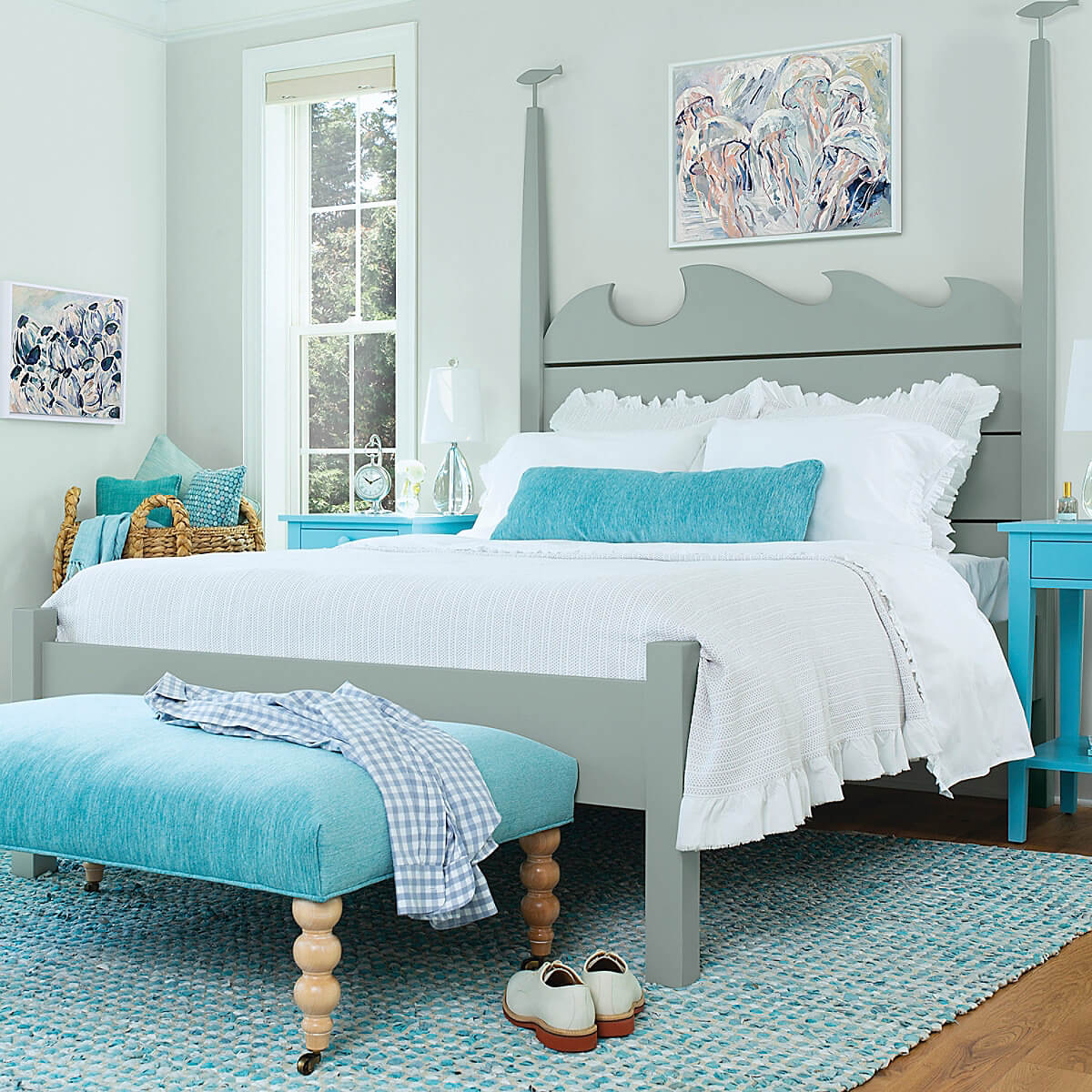Maine Cottage High Tide Bed | Handmade Beach House Bed | Colorful Bed Frame 