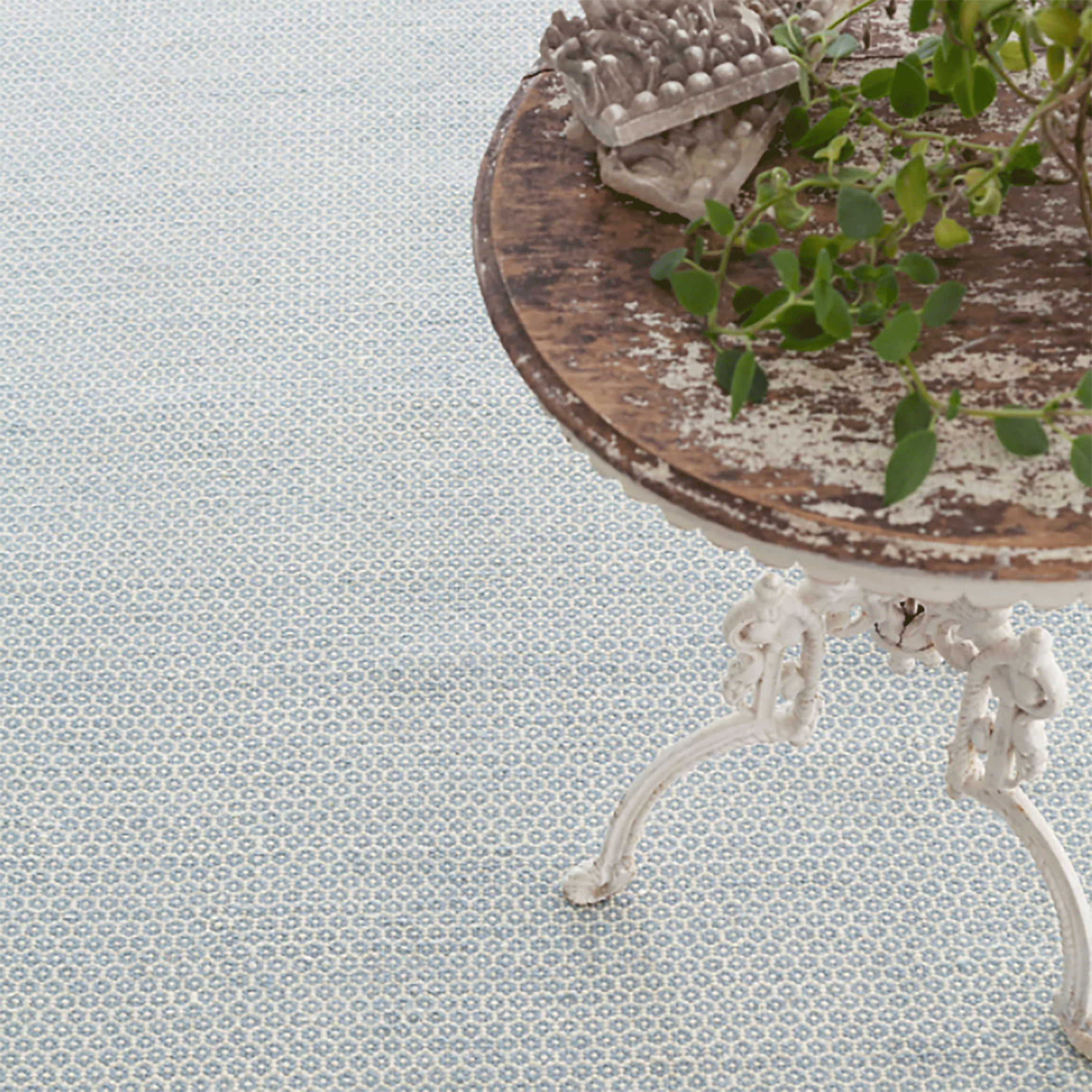 Maine Cottage Honeycomb French Blue Ivory Wool Woven Rug | Maine Cottage¨ 