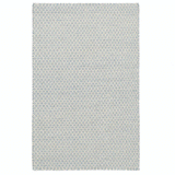 Honeycomb French Blue Ivory Wool Woven Rug