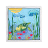 Maine Cottage Hungry Dude by Liz Lind | Abstract Coastal Sea Turtle Painting 
