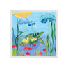 Maine Cottage Hungry Dude by Liz Lind | Abstract Coastal Sea Turtle Painting 